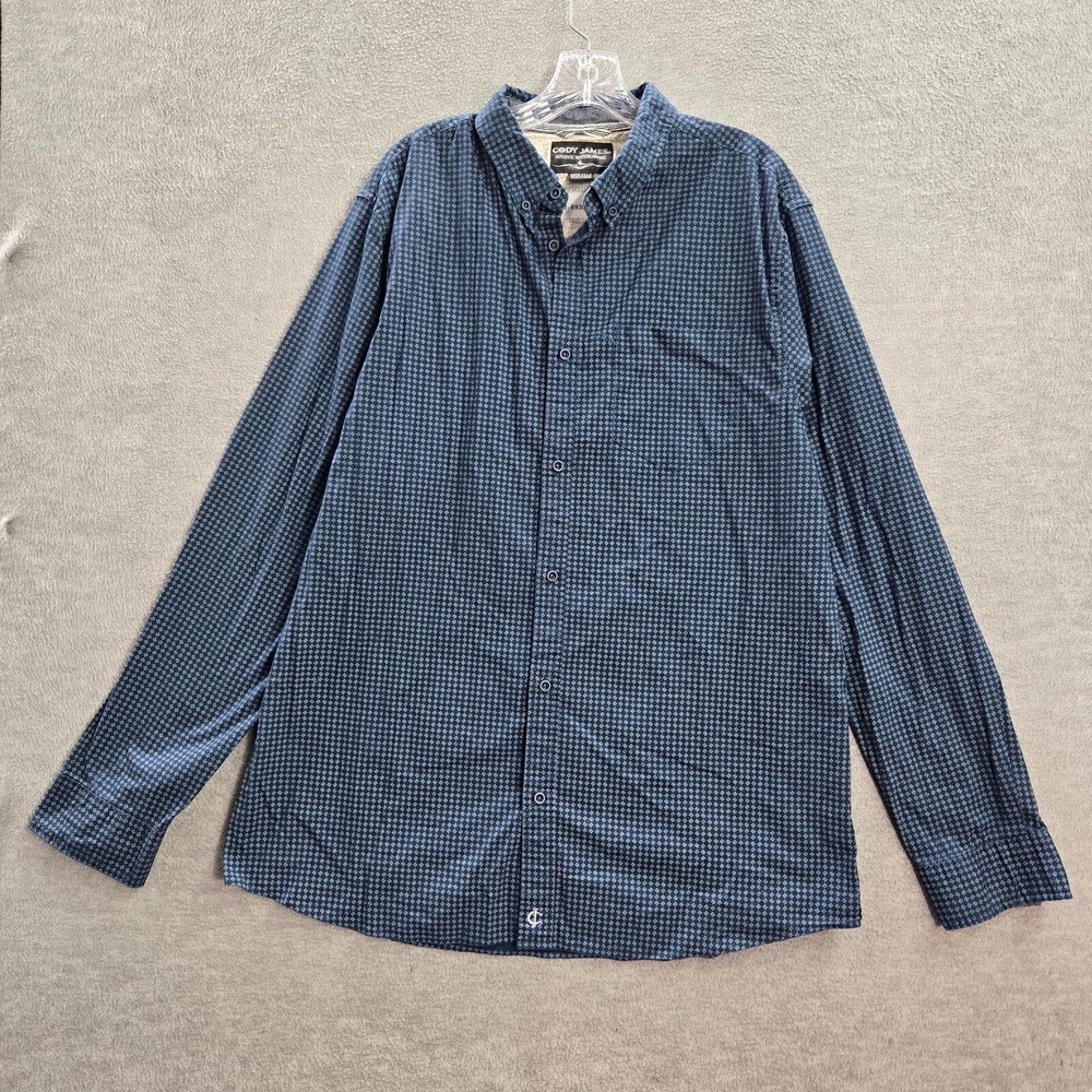 Cody James Men Button Up Shirt 2XLT Blue Western Cowboy Long Sleeve Collar